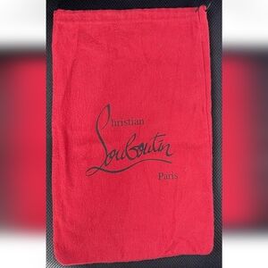 Christian Louboutin Red Drawstring Shoe Dust Bag 9.25” X 14.25”